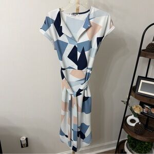 EcoWish Abstract Pattern Midi Dress